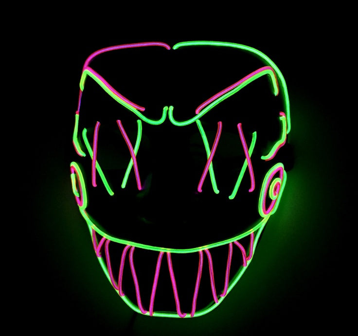Stew Shystie Glowing Mask LED Light Up Party Mask With Constant Light Modes For Parties And Cosplay Performances
