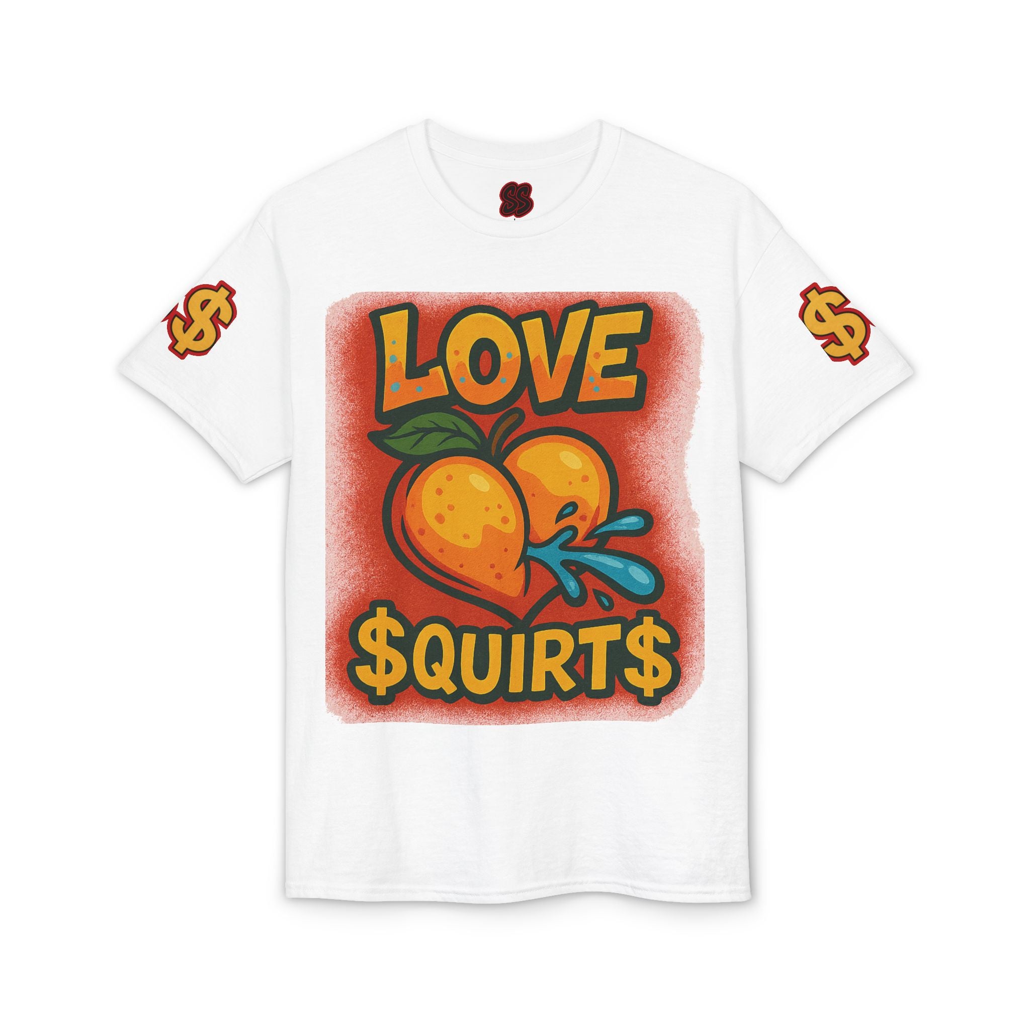 Stew Shysties Love Squirt Peach Graphic Back Print Tee White
