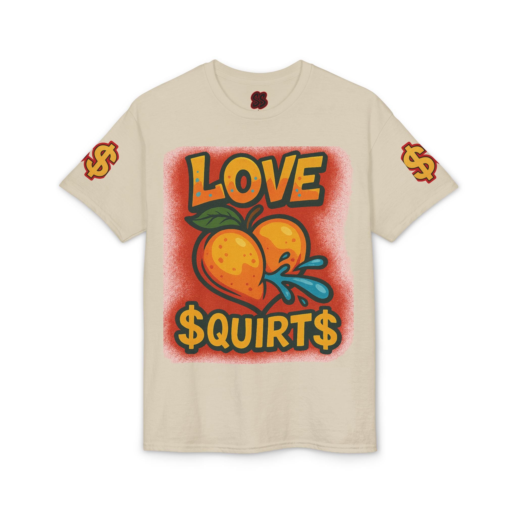 Stew Shysties Love Squirt Peach Graphic Back Print Tee White