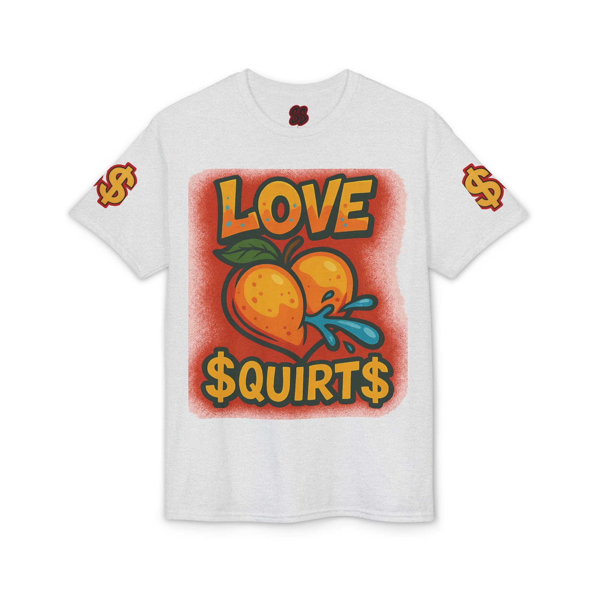 Stew Shysties Love Squirt Peach Graphic Back Print Tee White