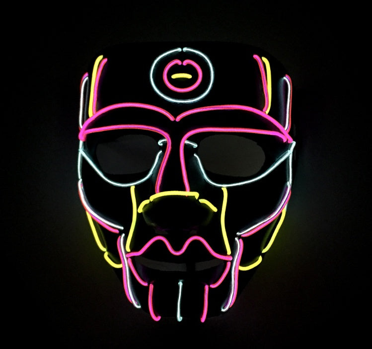 Stew Shystie Glowing Mask LED Light Up Party Mask With Constant Light Modes For Parties And Cosplay Performances