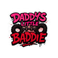 Daddy's Little Baddie Kiss-Cut Sticker — Cute Edgy Pink & Red Graphic Decal