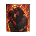 Demonic Lovers Flame Wall Tapestry — Gothic Romance Bedroom Decor
