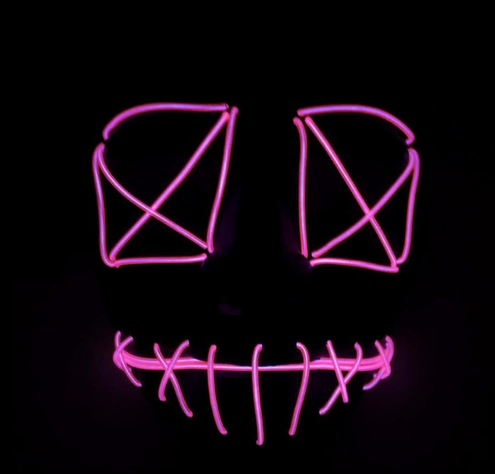 Stew Shystie Glowing Mask LED Light Up Party Mask With Constant Light Modes For Parties And Cosplay Performances